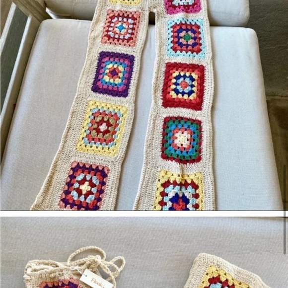 NWT Free People x Flook Slouchy Crochet Trouser Pants - Picture 5 of 6